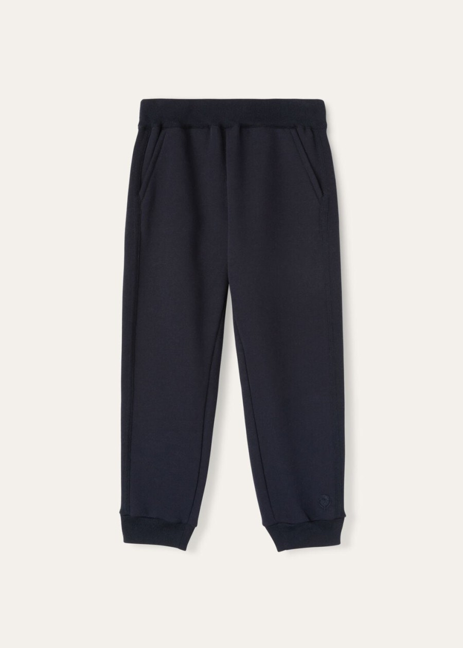 baraggia kinderbroek van katoen en kasjmier marineblauw