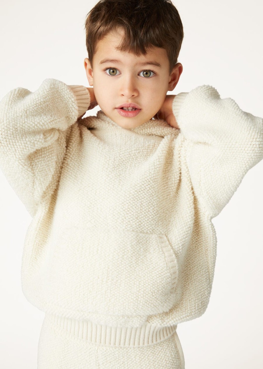 curly cloud nougat cashmere kids hoodie