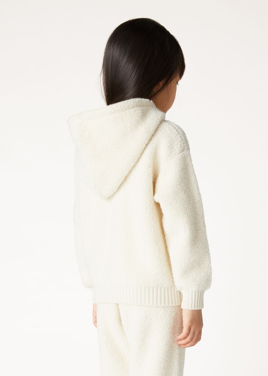 curly cloud nougat cashmere kids hoodie