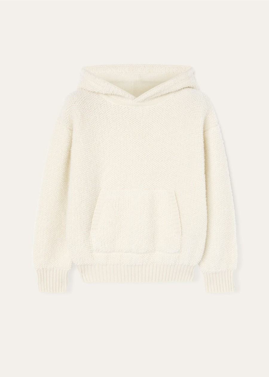 curly cloud nougat cashmere kids hoodie