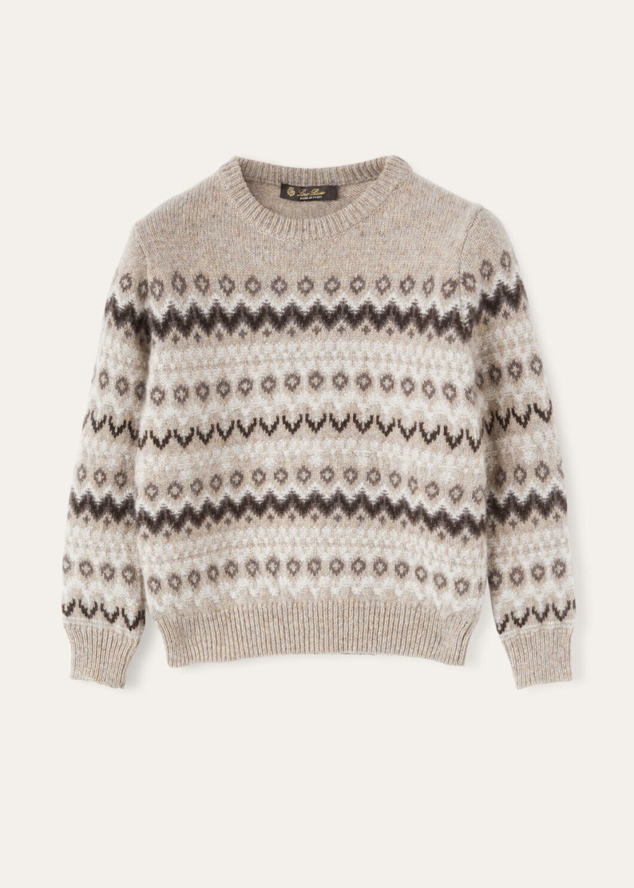 kinder alpe pile crewneck kasjmier beigeshadow melange