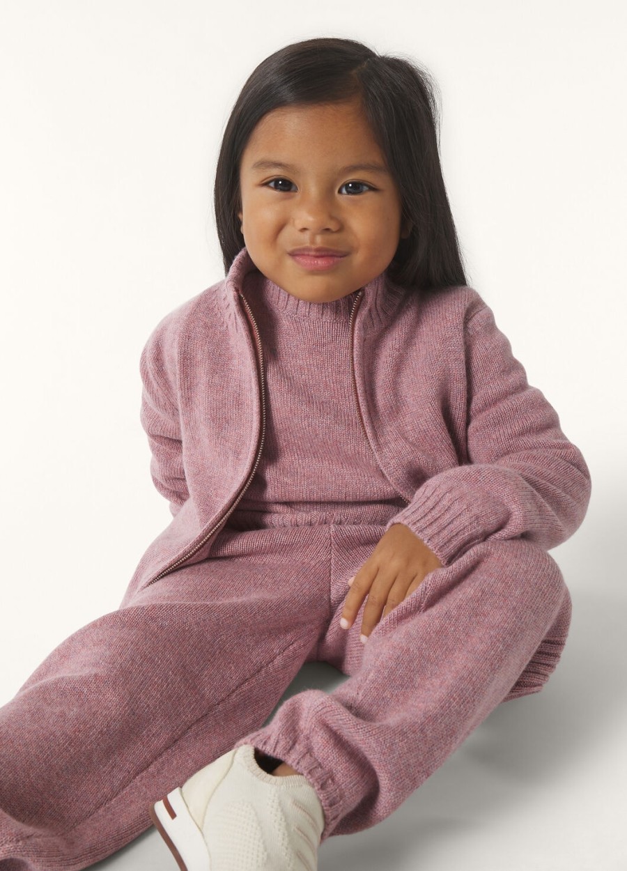 kinder parksville crewneck baby cashmere paarse chips melange