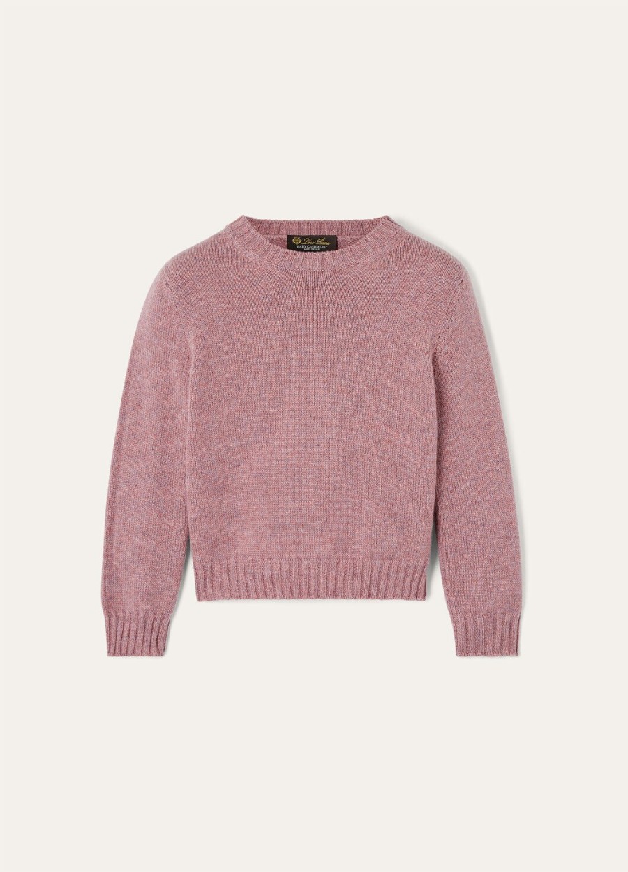 kinder parksville crewneck baby cashmere paarse chips melange