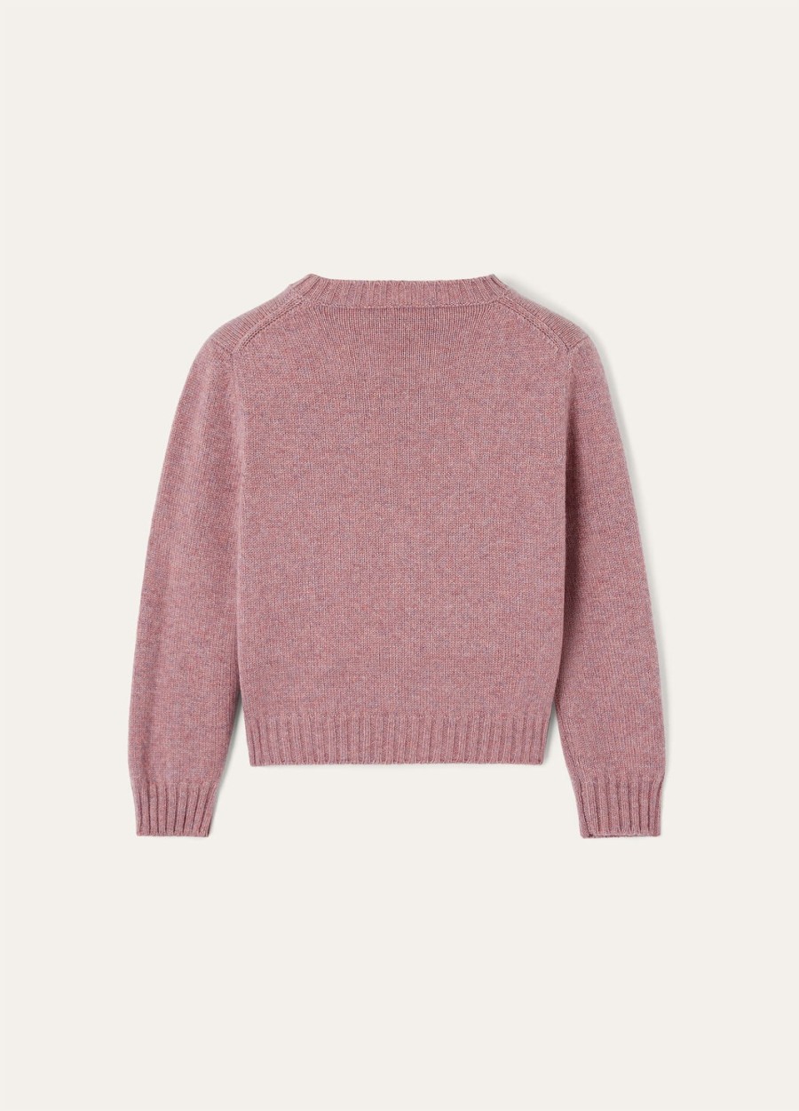 kinder parksville crewneck baby cashmere paarse chips melange