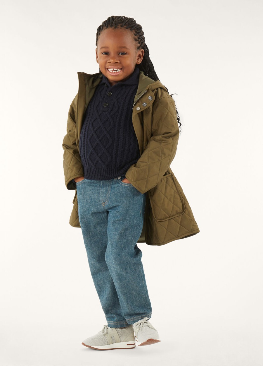 joey denim broek voor kinderen indigo katoen gewassen groen
