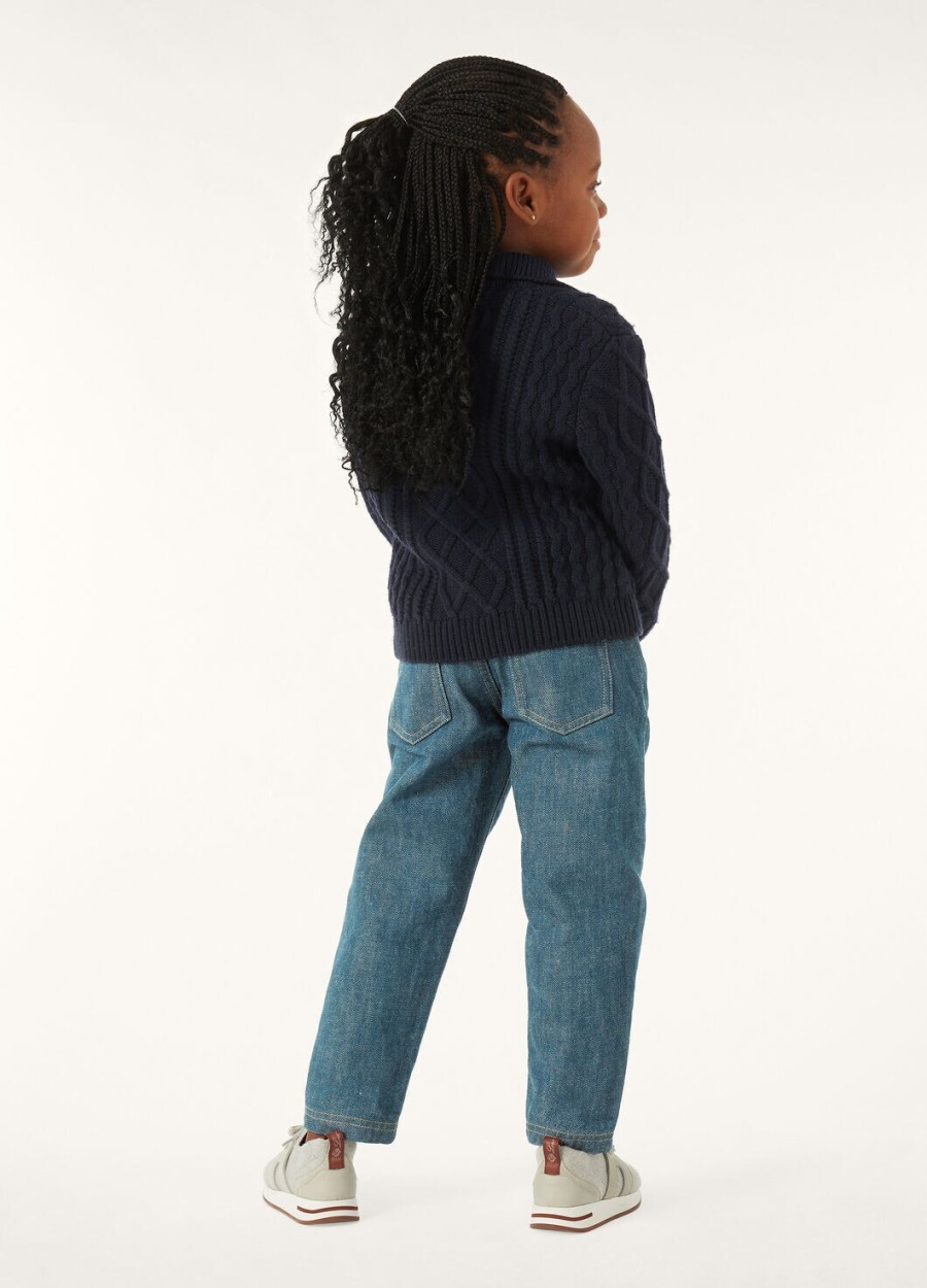 joey denim broek voor kinderen indigo katoen gewassen groen