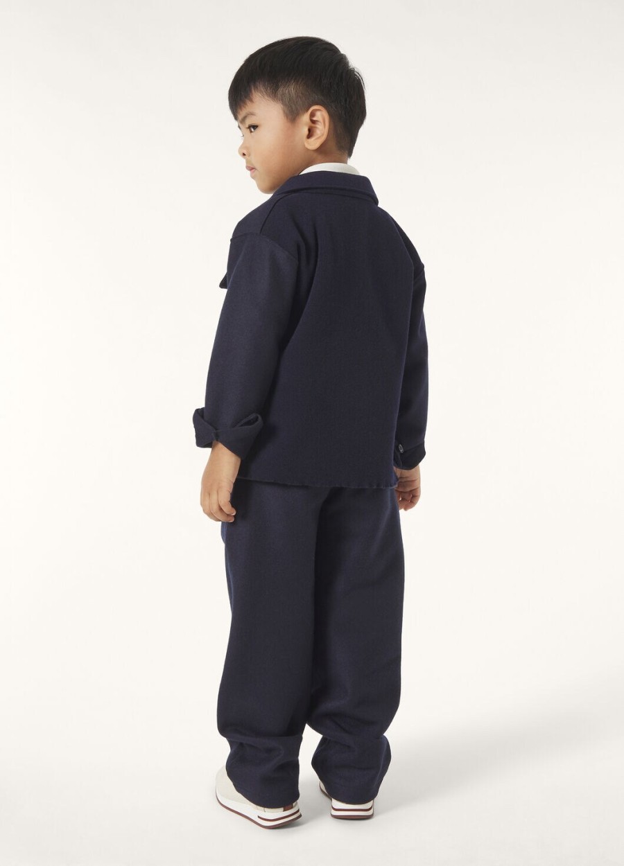 cashmere wish kinder brea shirt wol lichtblauw marineblauw