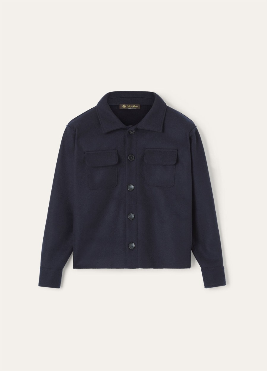 cashmere wish kinder brea shirt wol lichtblauw marineblauw