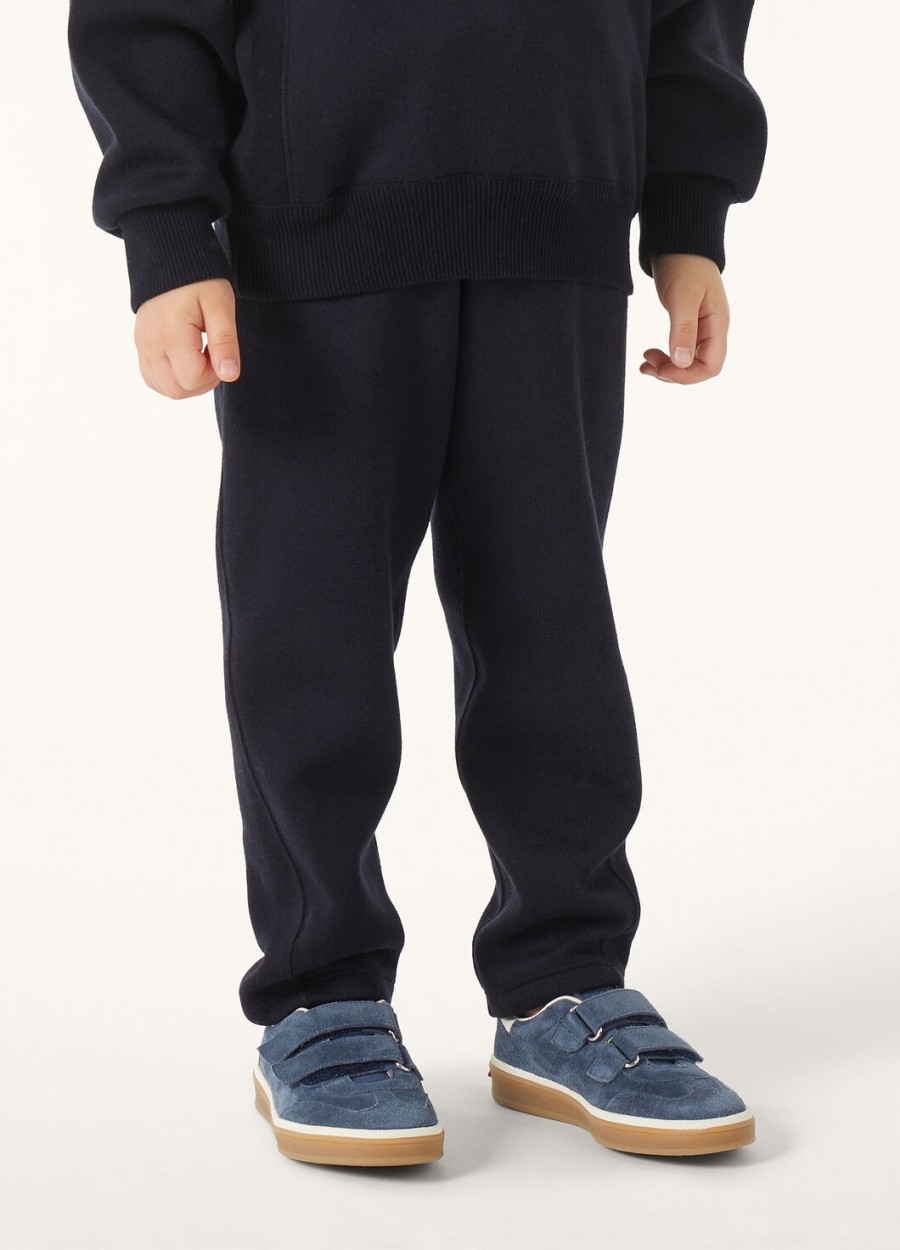 viera kids katoen zijde kasjmier broek marineblauw