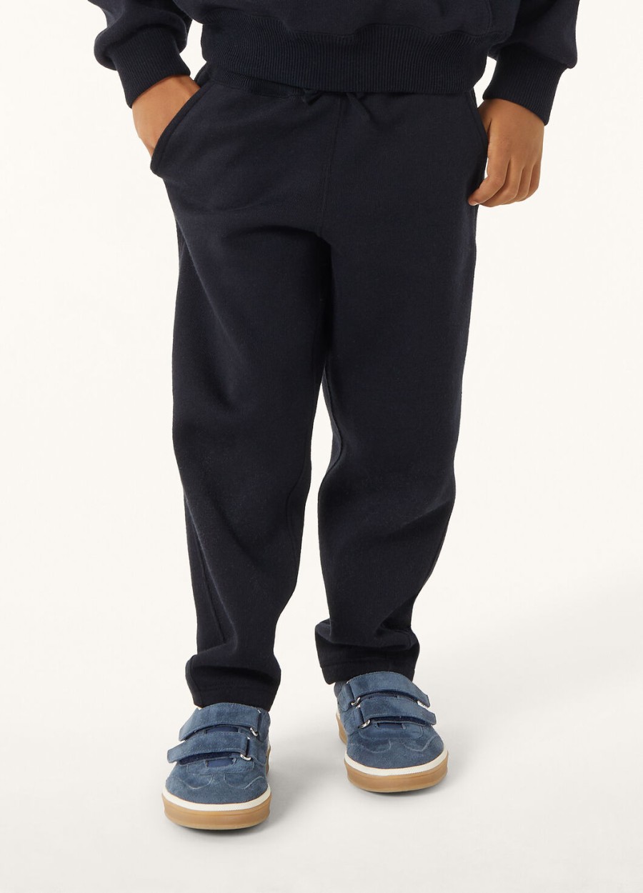 viera kids katoen zijde kasjmier broek marineblauw