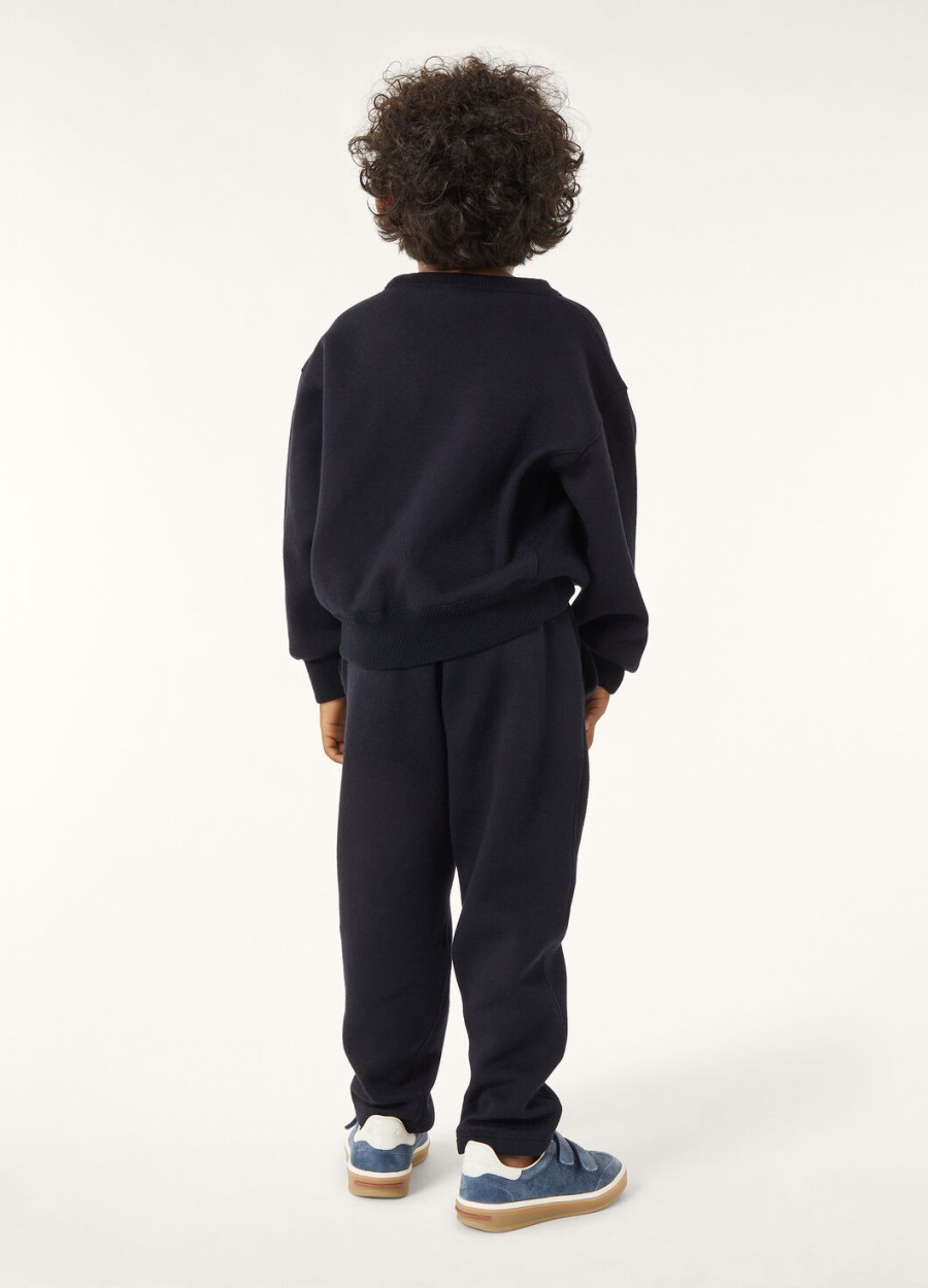 viera kids katoen zijde kasjmier broek marineblauw