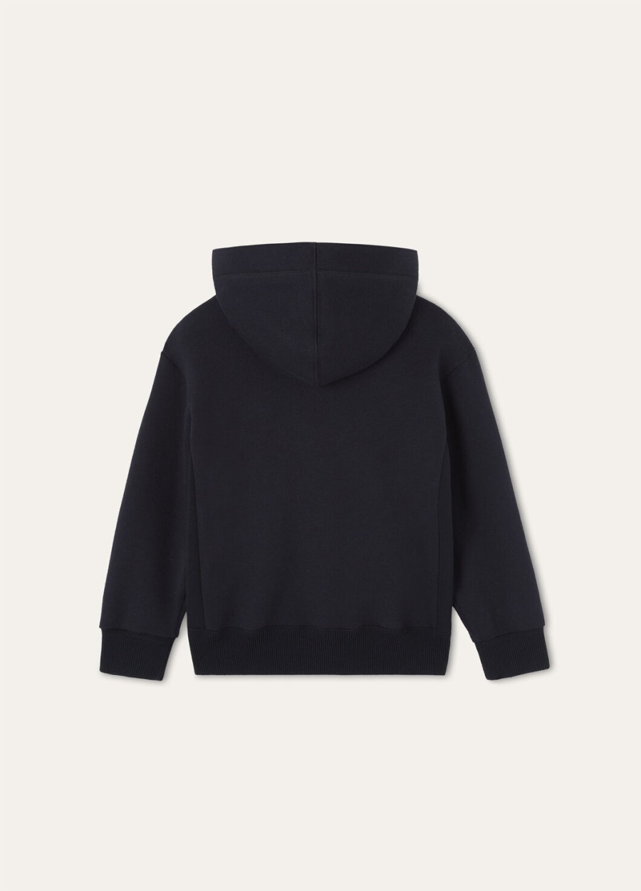 viera-sweatshirt voor kinderen van katoen zijde en kasjmier marineblauw.