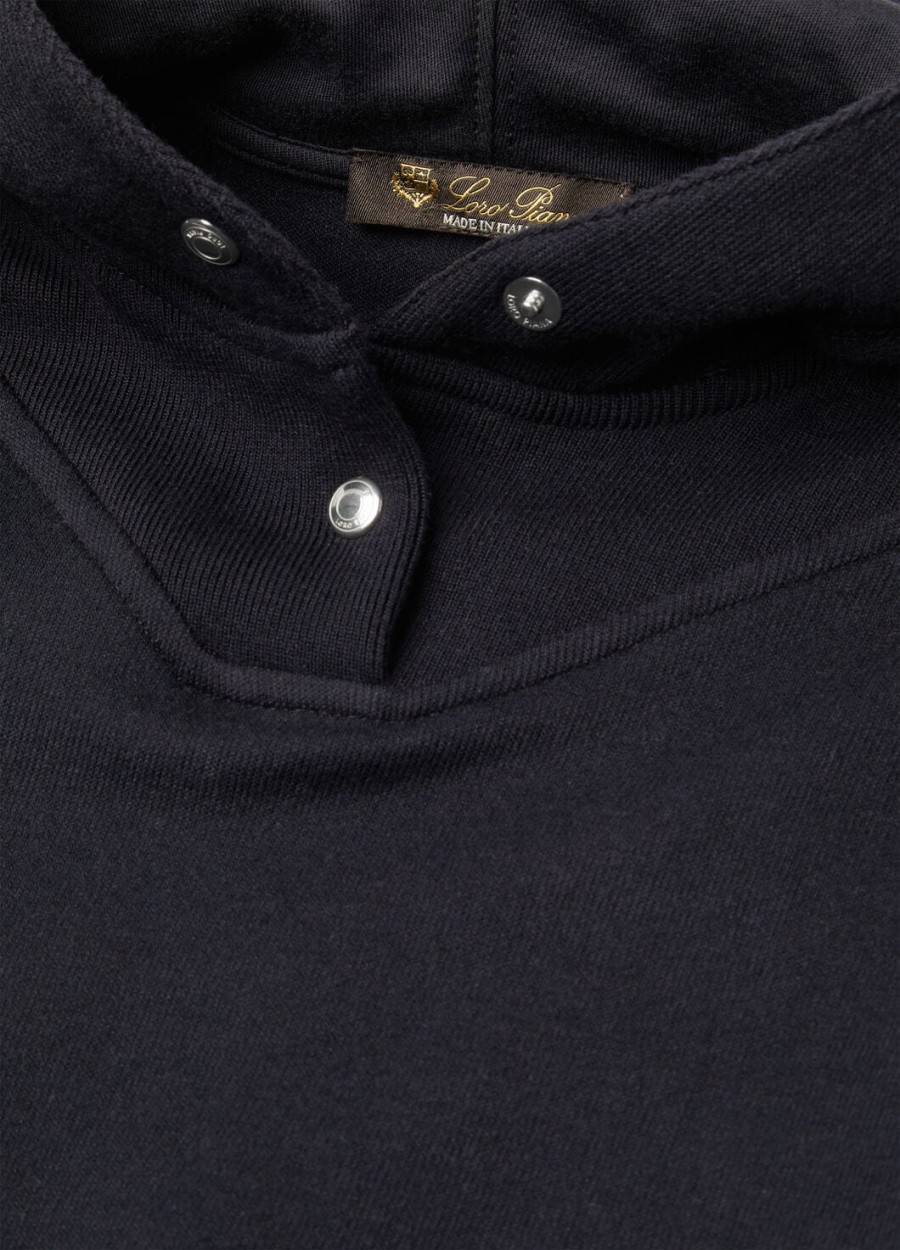 viera-sweatshirt voor kinderen van katoen zijde en kasjmier marineblauw.