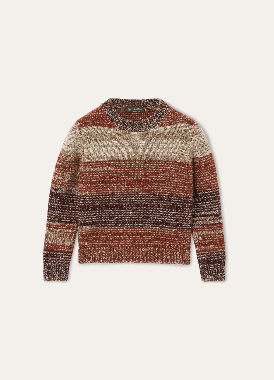 kinder kaleidos crewneck zijde kasjmier kashanootmuskaatboysenberry