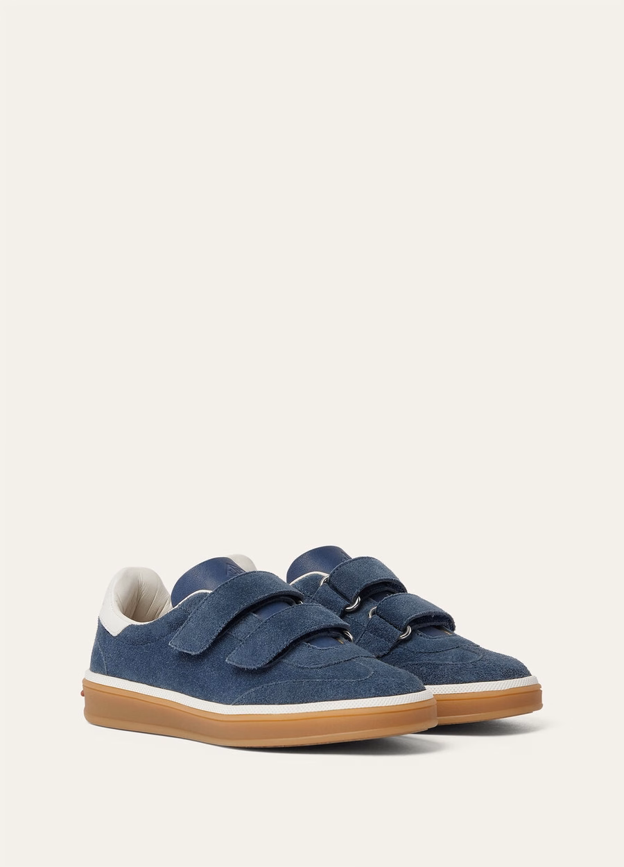 Kinderwandelschoenen van suède, met een schachthoogte van zwart.