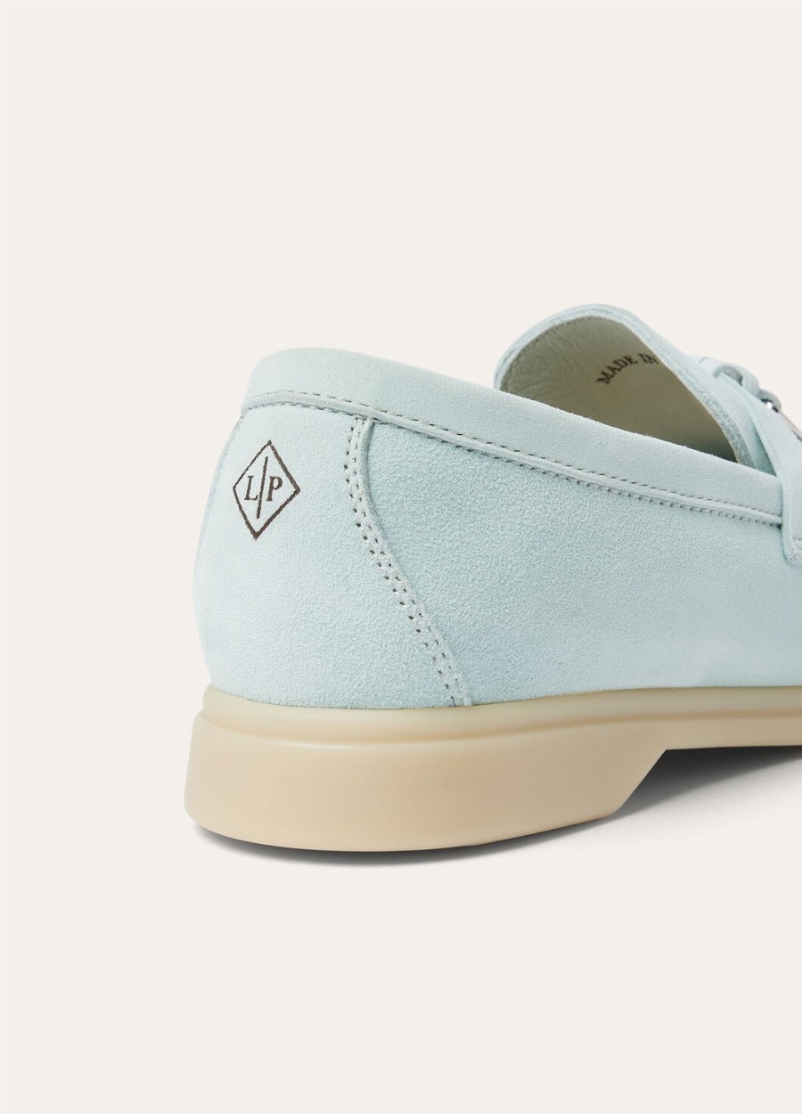 summer charms walk loafers voor kinderen suède azuurblauw en saffierkleurig.