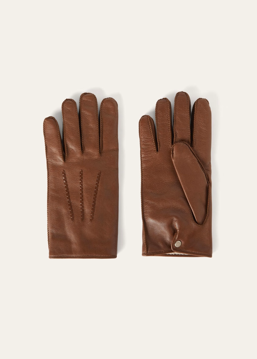 Johnsen handschoenen van lamsleer met gebrande oker.