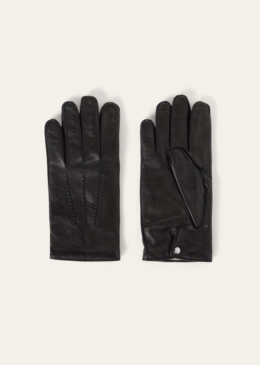 Johcen zwarte lamsleren handschoenen