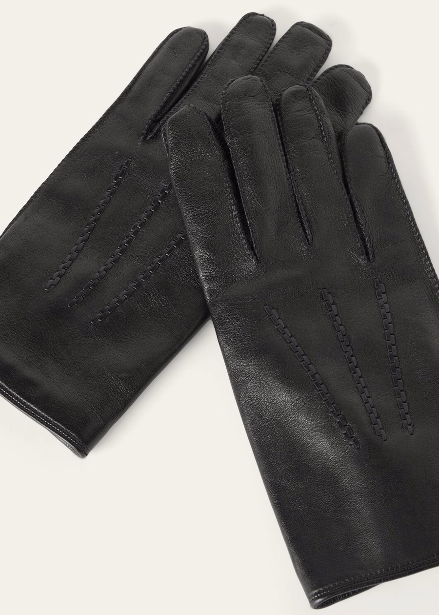 Johcen zwarte lamsleren handschoenen