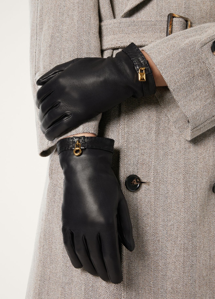 nora marineblauwe lamsleren handschoenen