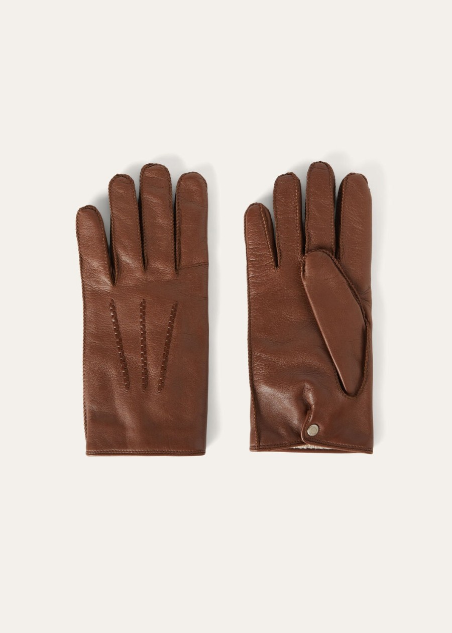 johnsen handschoenen van lamsleer met gebrande oker.