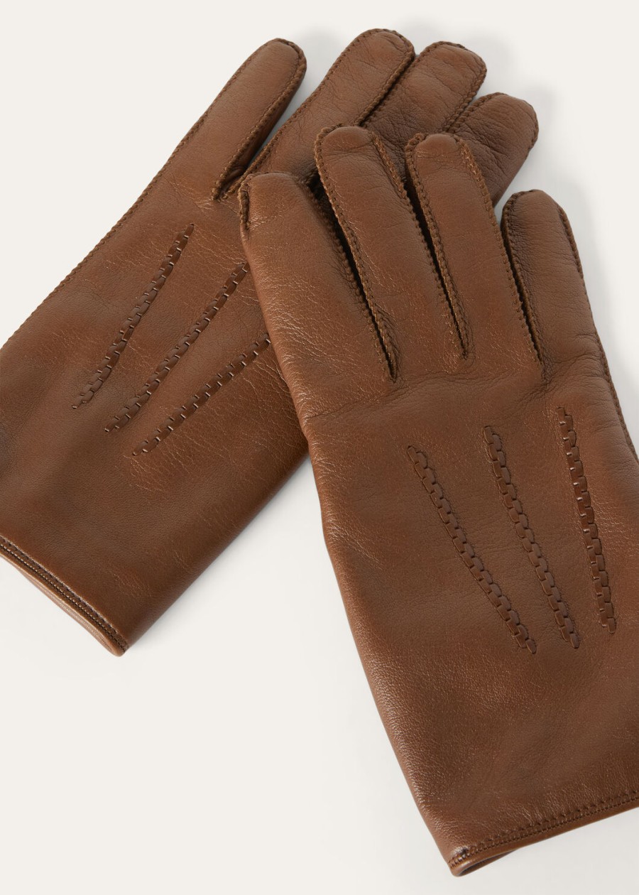 johnsen handschoenen van lamsleer met gebrande oker.