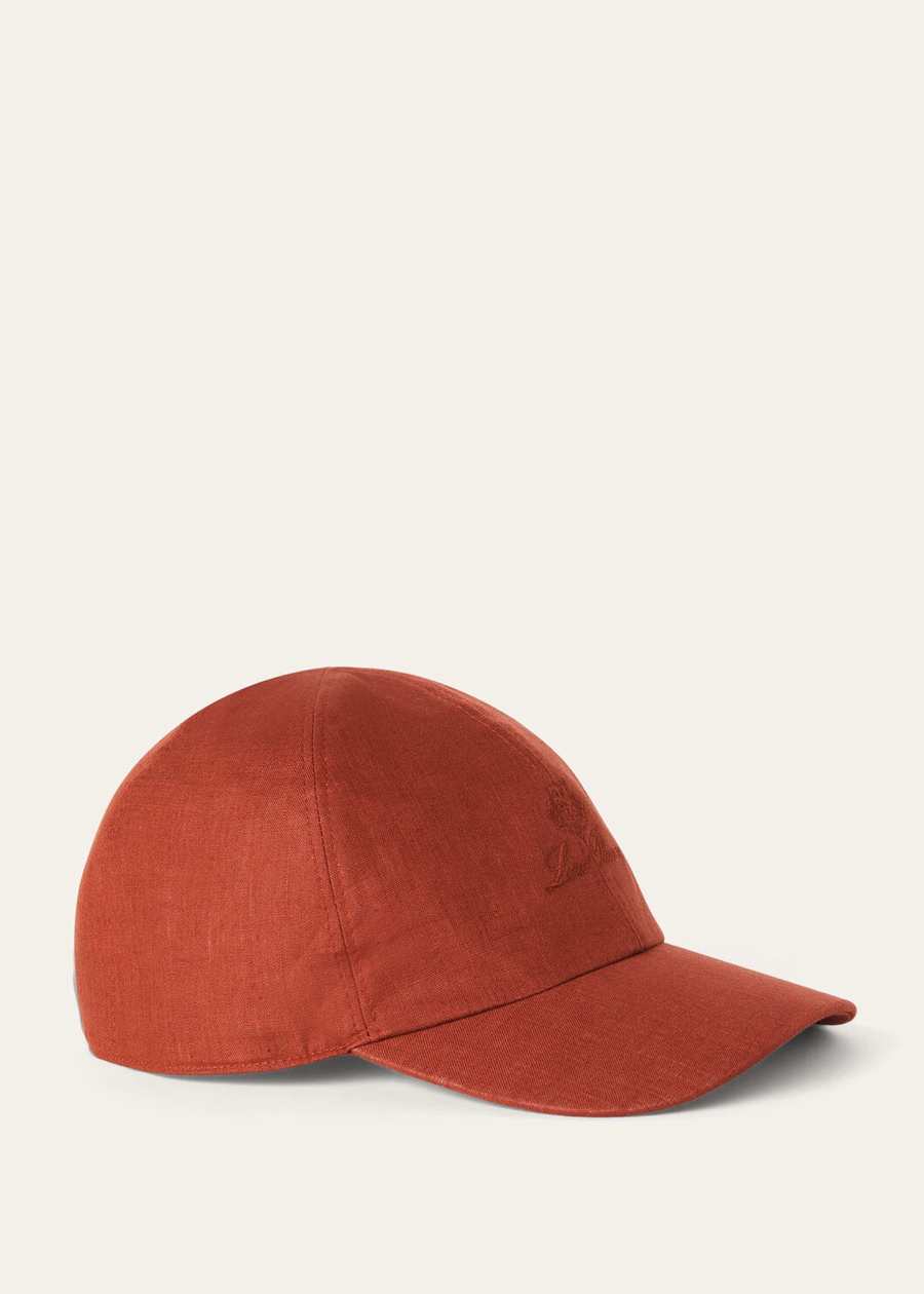 Donkere kurkumakleurige linnen baseballpet