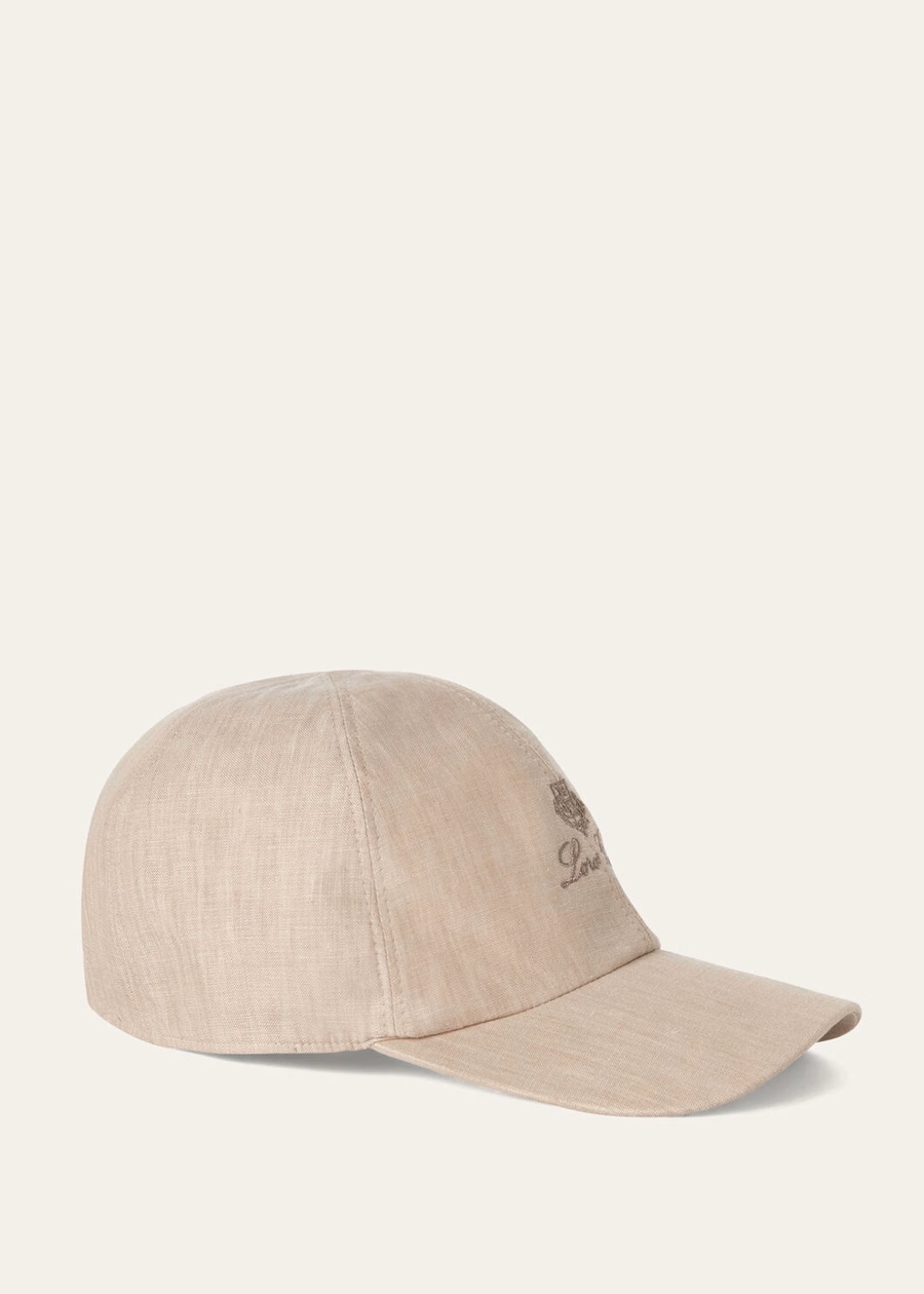 Beige baseballpet met nerfstructuur