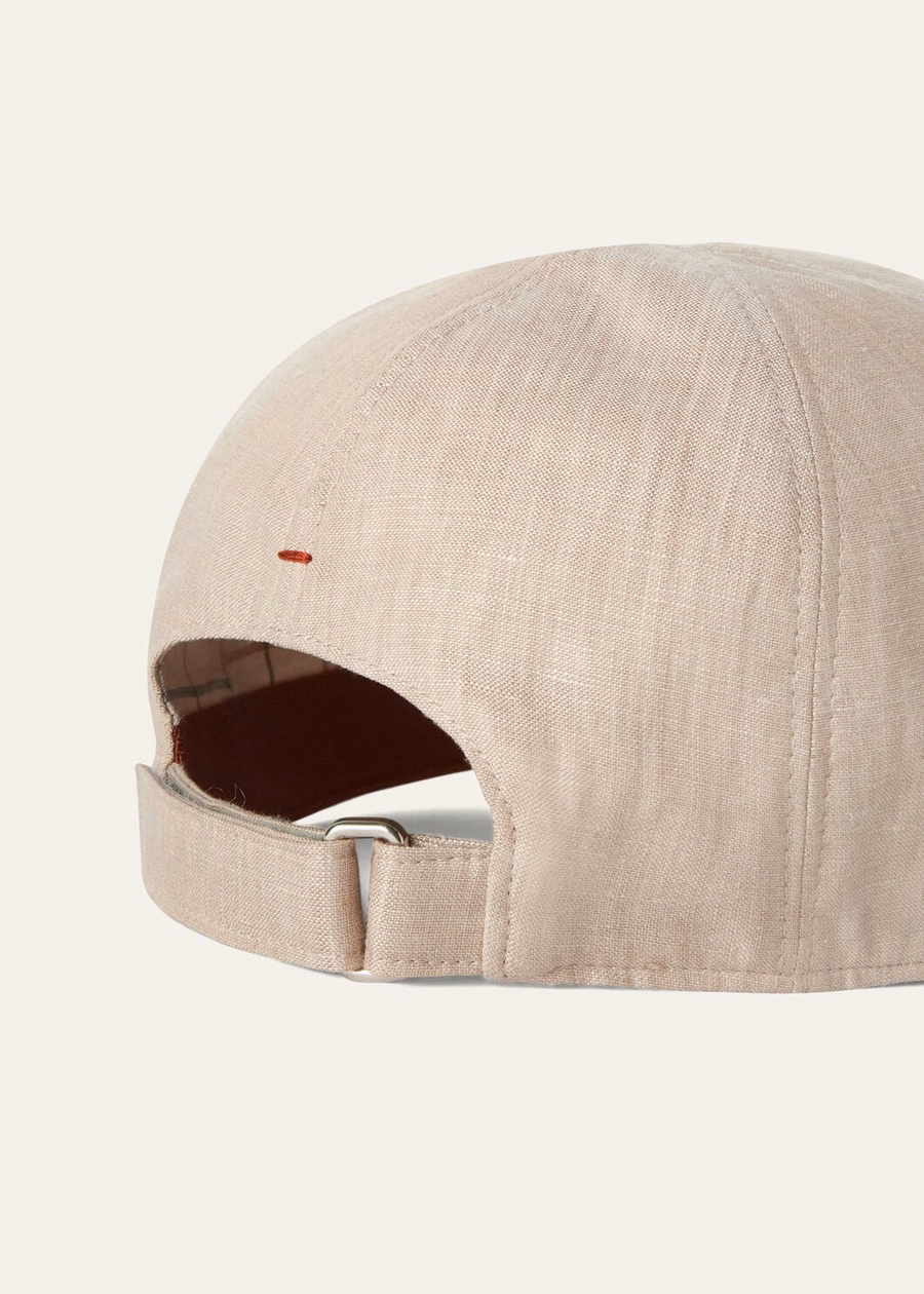 Beige baseballpet met nerfstructuur