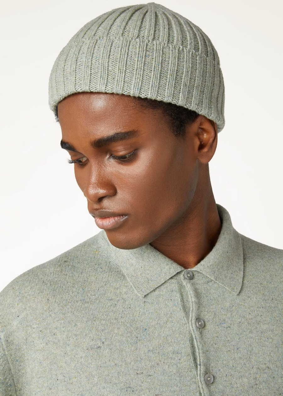 Loro Beanie Cashmere Light Goat Trellis Melange
