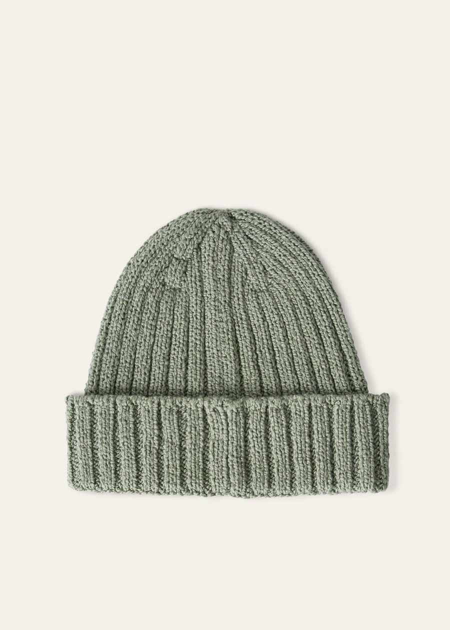 Niseko Beanie Katoen Salie Borstelbladeren