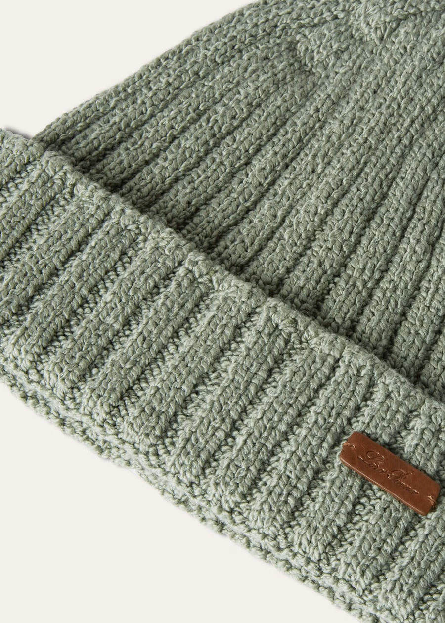 Niseko Beanie Katoen Salie Borstelbladeren