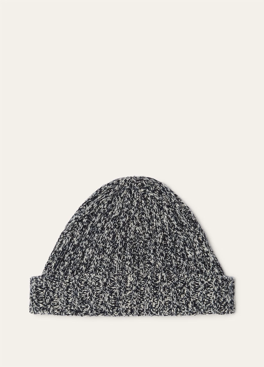 Alagna Beanie Kasjmier Nougat/Nachtblauw Melange