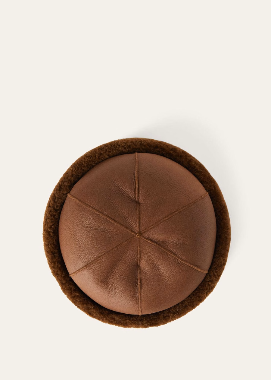 Lys Beanie Hat in Shearling Highlander Camel