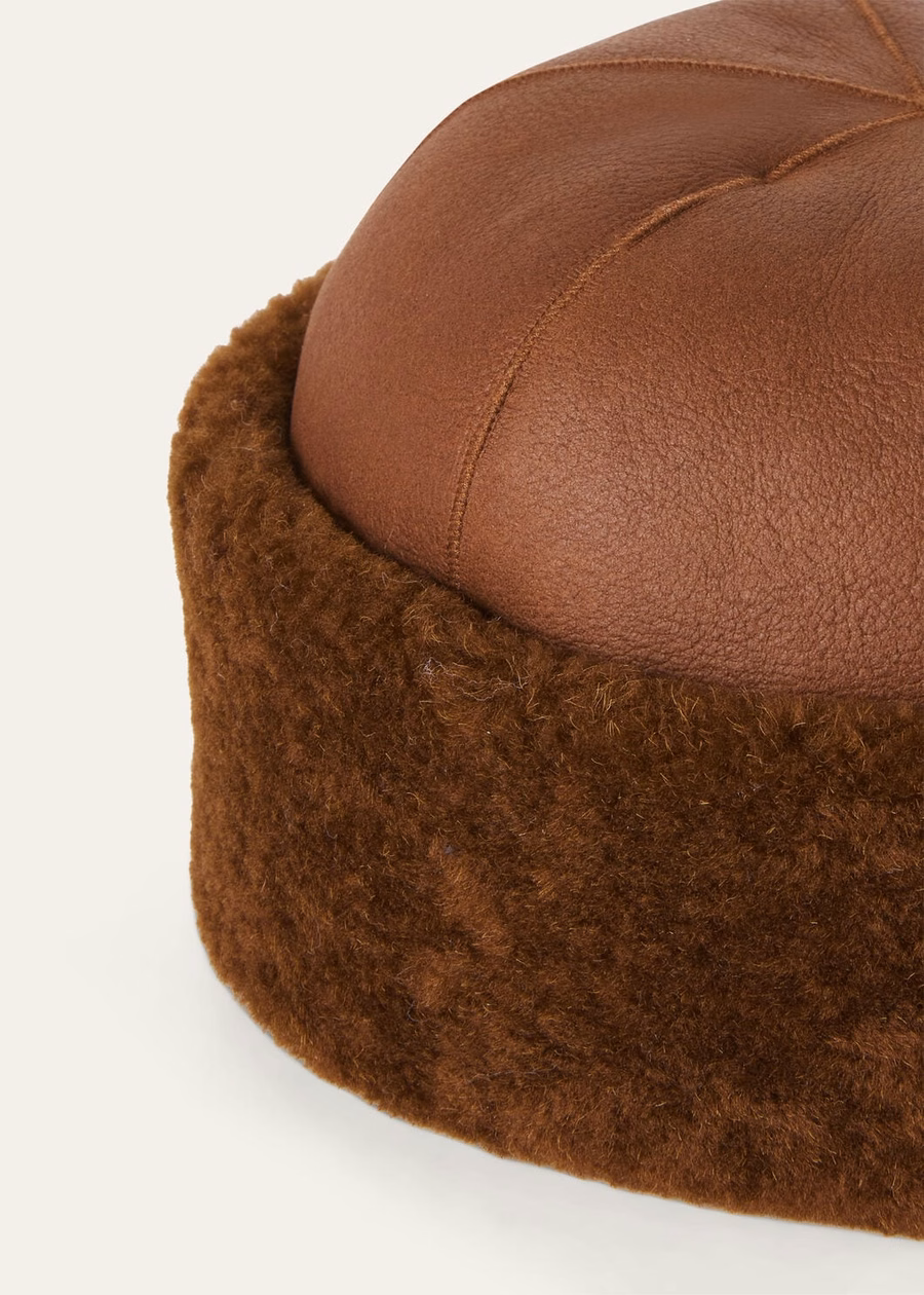 Lys Beanie Hat in Shearling Highlander Camel