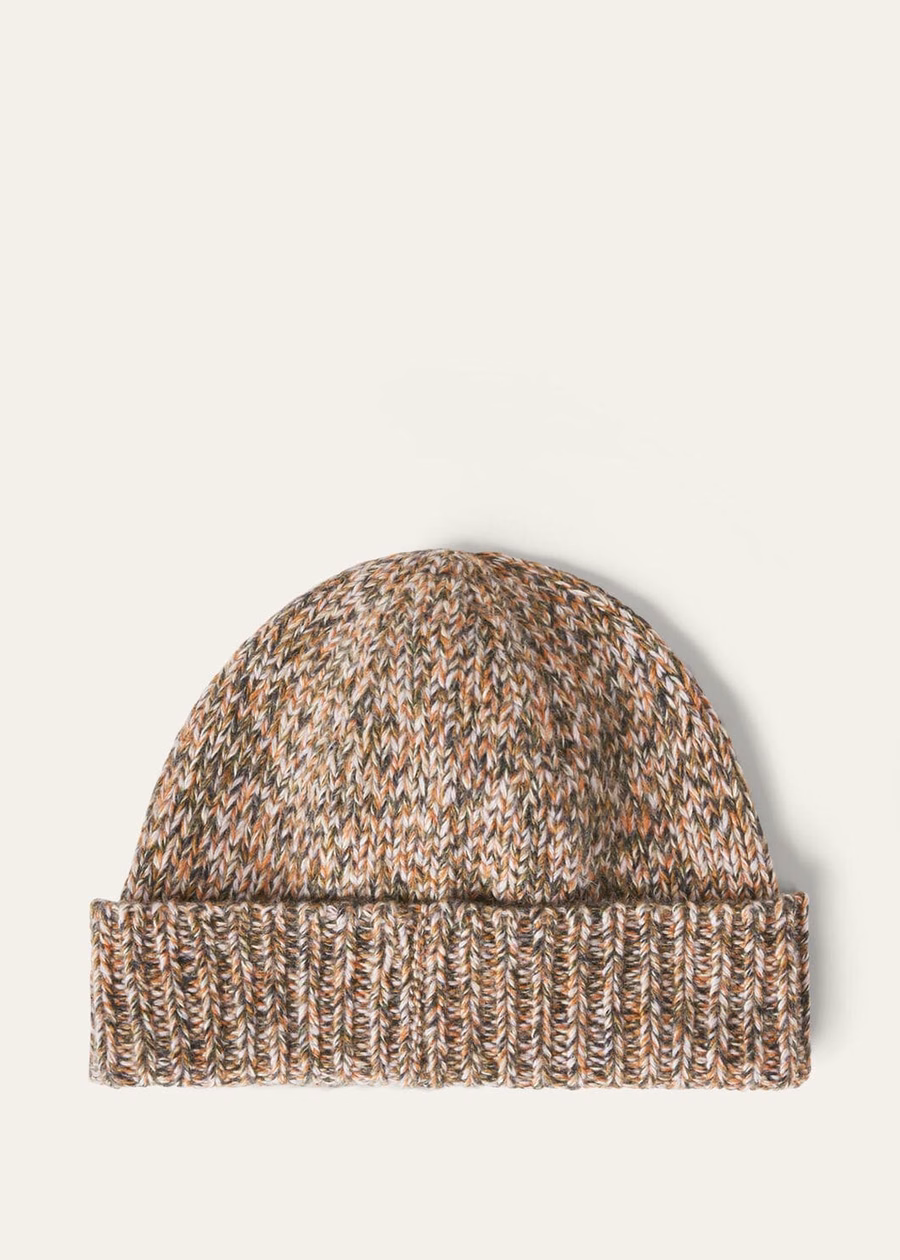 Alpe Granus Beanie Kasjmier Oranje/Lila/Tapioca
