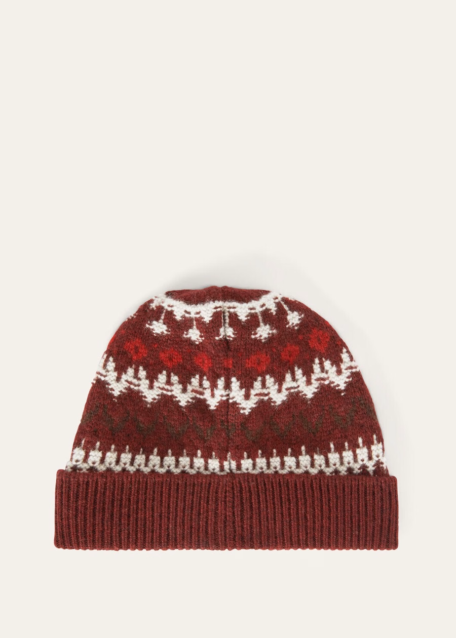 Alpe Pile Beanie Kasjmier Bordeaux Melange/Helder Karmijnrood