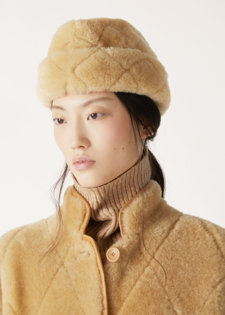 maggie shearling hoed crème kasjmier melange