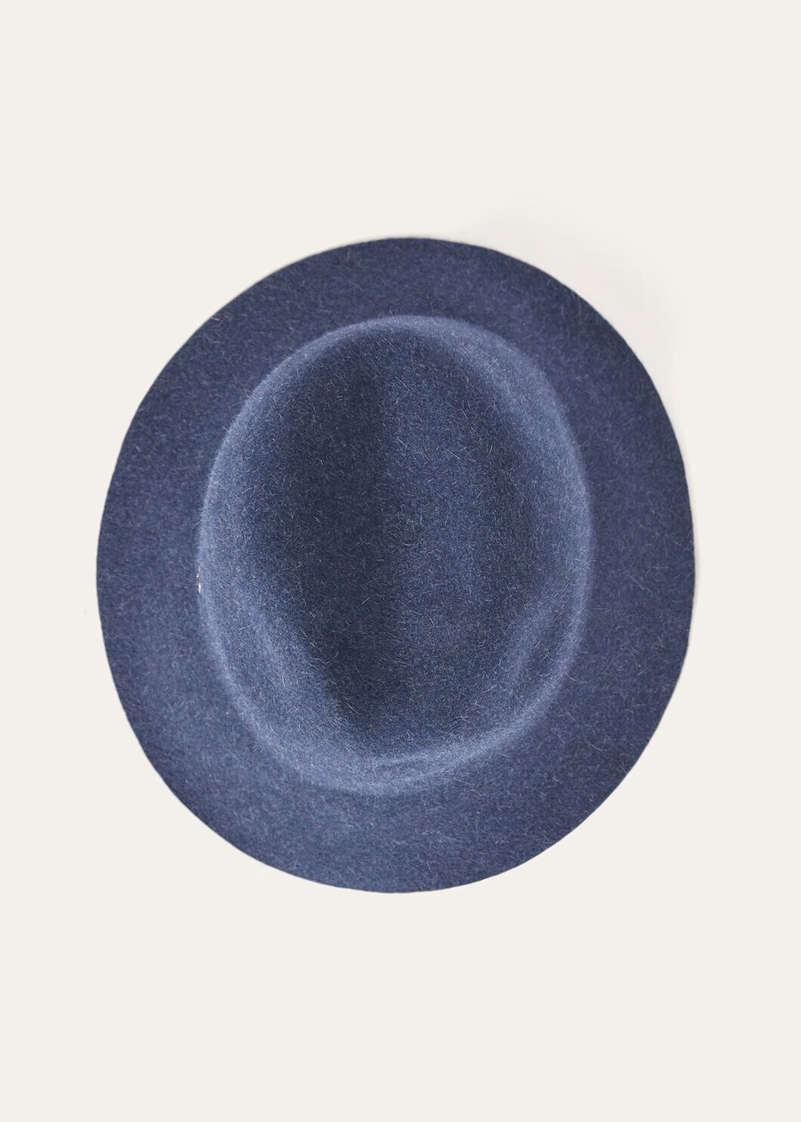Mijn Reis Babymuts Kasjmier Konijnenbont Denim Vilt