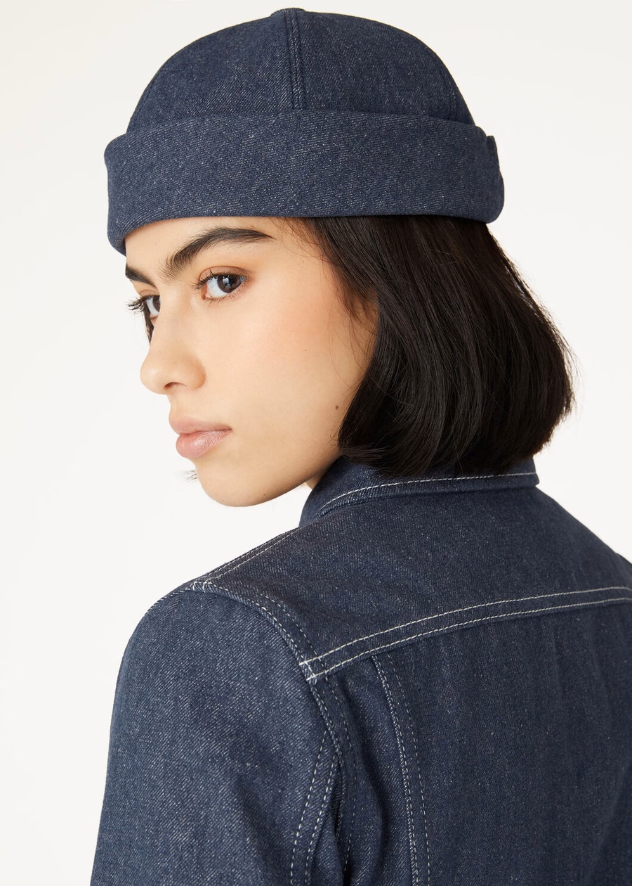 Denim Flower Surge Blue Beanie Hat