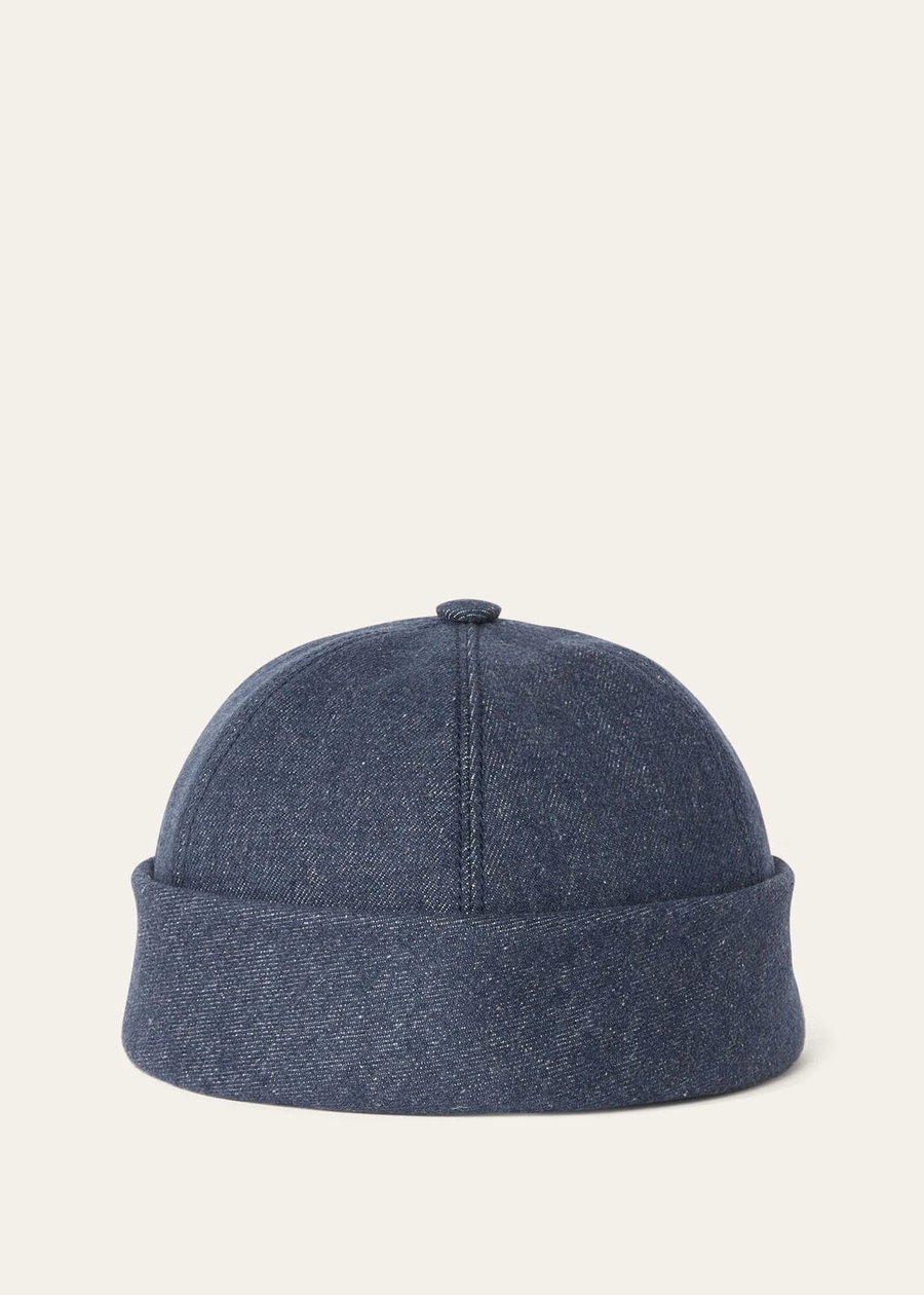 Denim Flower Surge Blue Beanie Hat