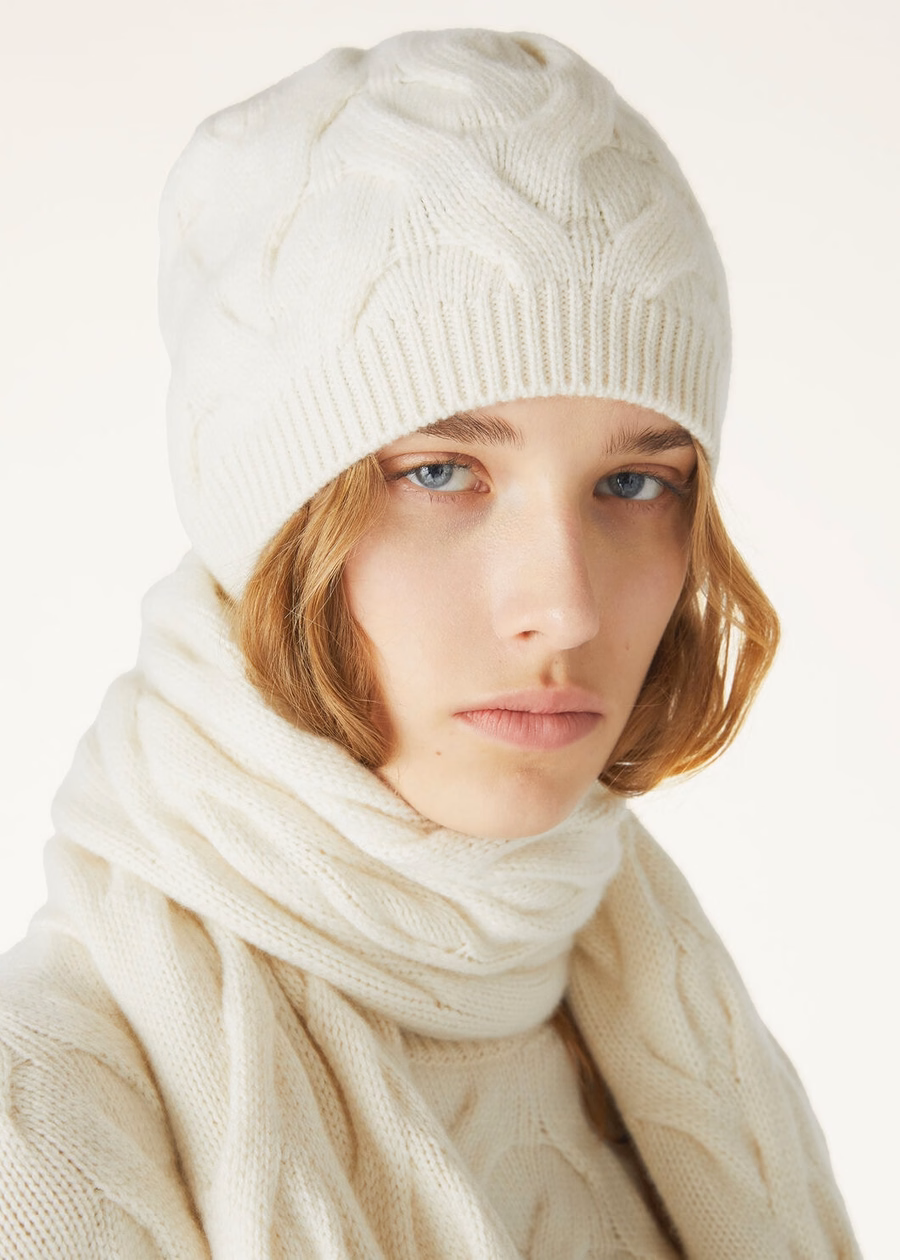 Cocooning Beanie Baby Cashmere White Snow