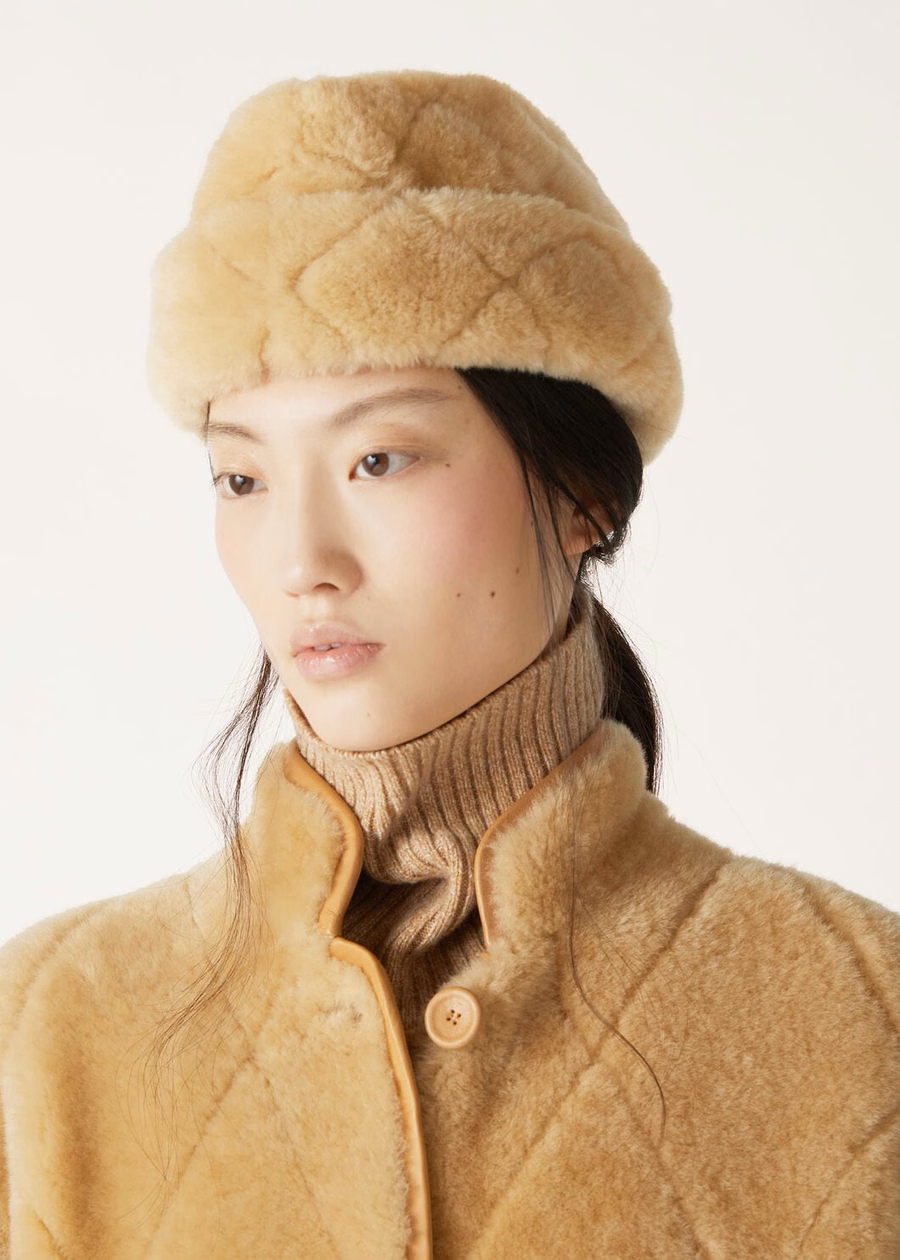 Maggie Shearling Hoed Crème Kasjmier Melange