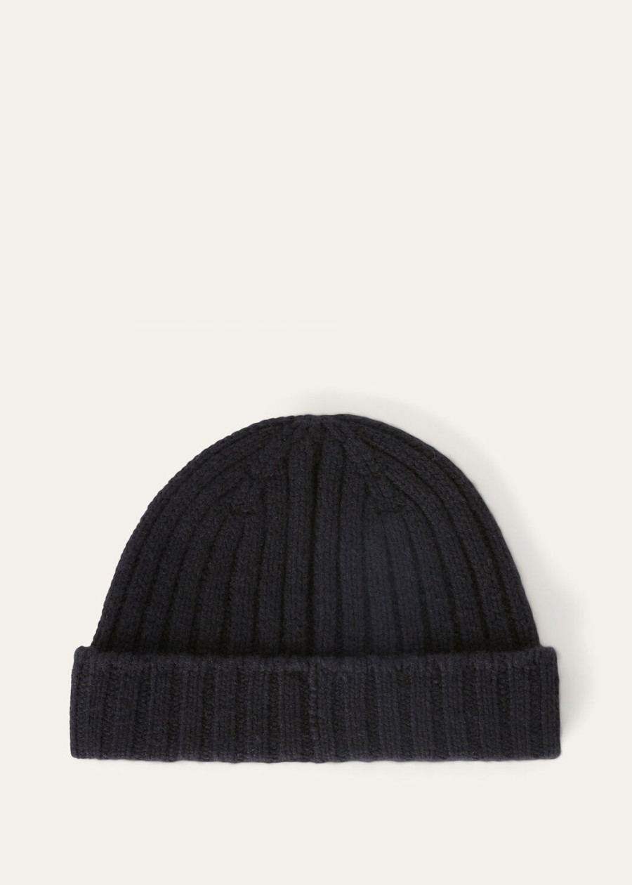 lp beanie kasjmier marineblauw