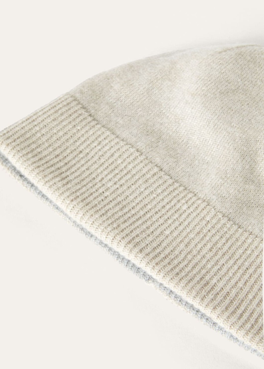duo beanie cashmere natural suitcasegrey melange