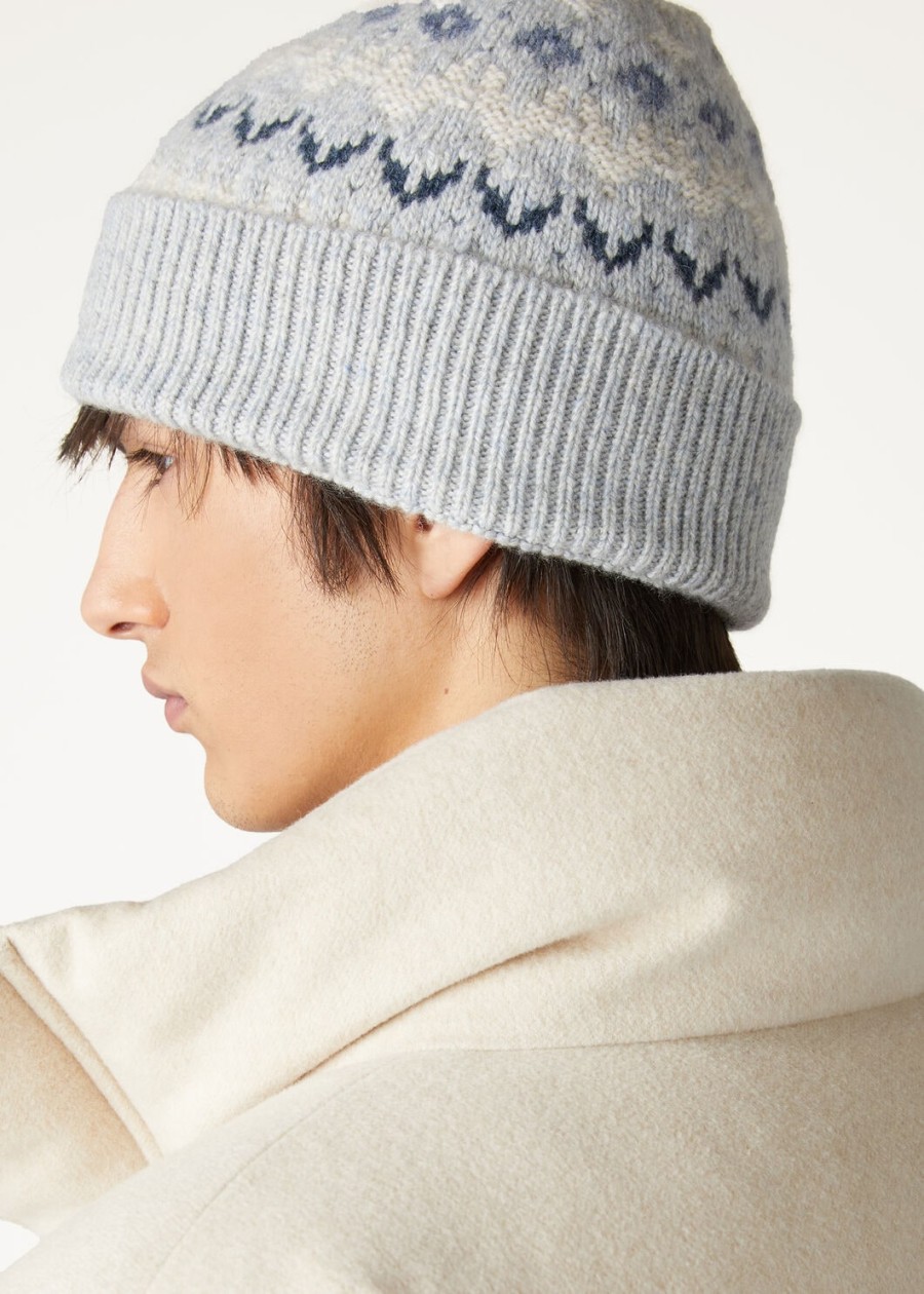 alpe pile beanie cashmere pearl stone melangeseafoam serenity