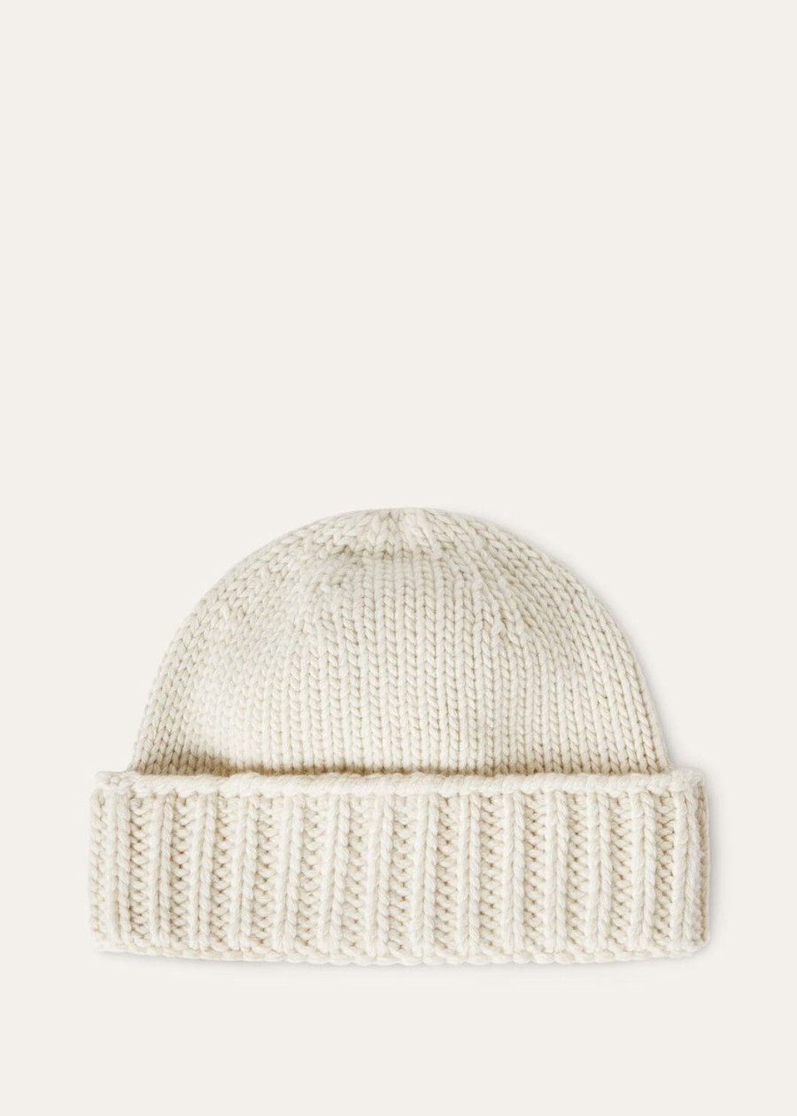 alpe di mera beanie kasjmier witte sneeuw