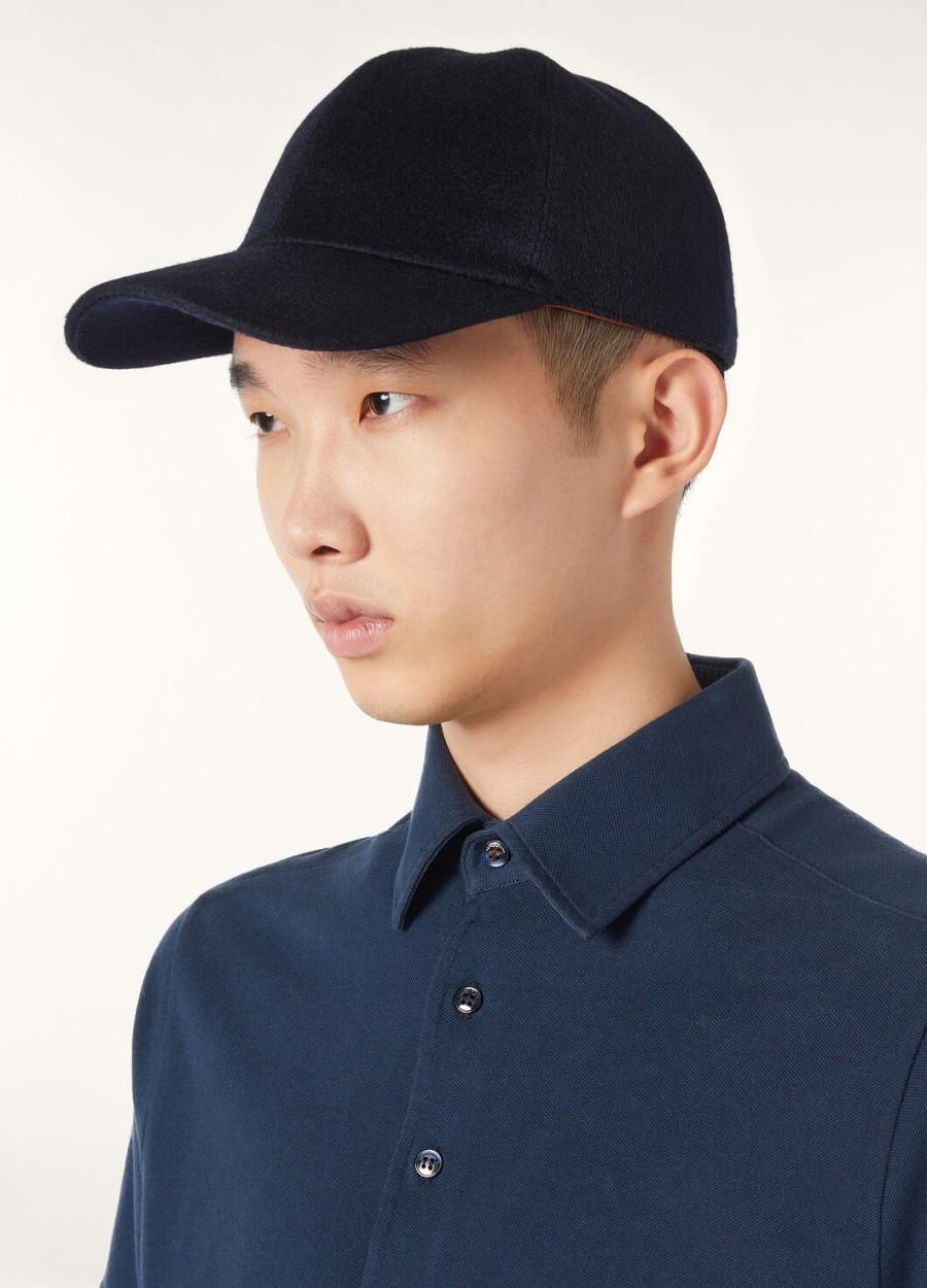 ivy cashmere baseball cap - storm system navy