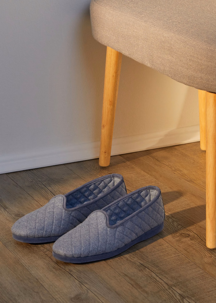 Klassieke kasjmier slippers lichtblauw suikerpapier Mel
