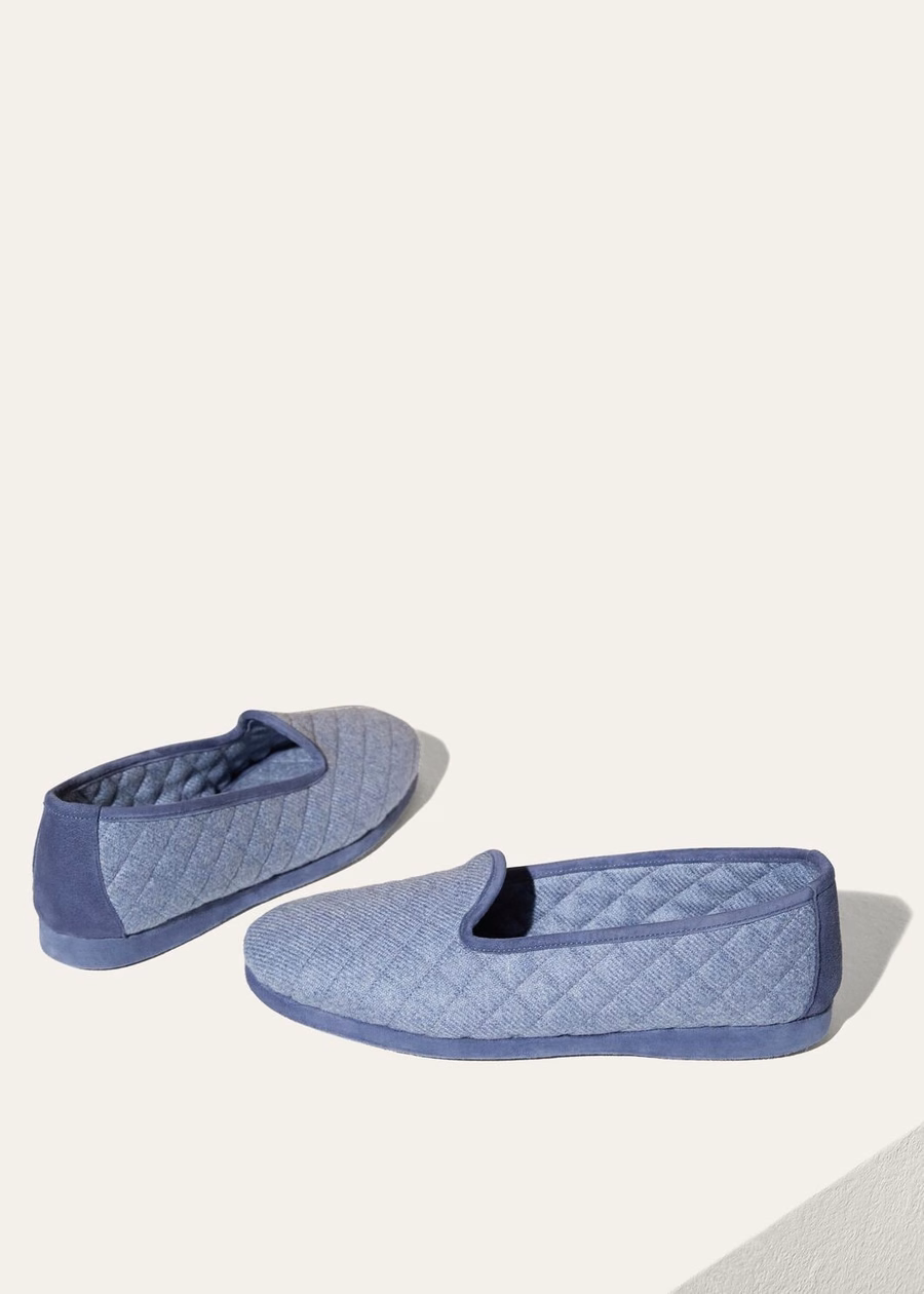 Klassieke kasjmier slippers lichtblauw suikerpapier Mel